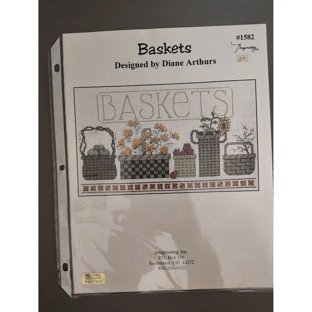 Imaginating BASKETS Counted Cross Stitch Pattern #1582 Diane Arthurs Vintage...